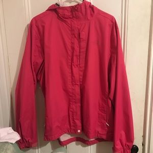 Pink north face rain jacket!